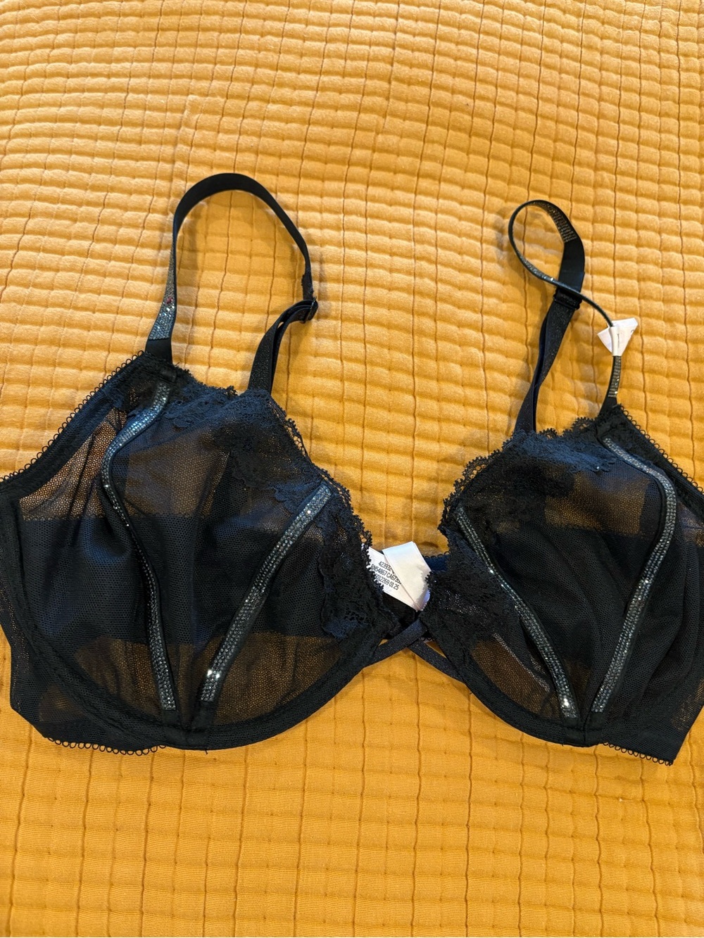 Victoria's Secret Sheer Lace Underwire Bra - Black